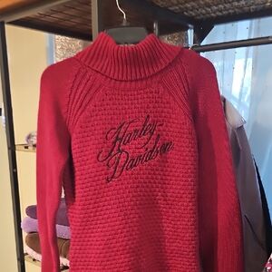 Harley-Davidson Women's Bold Red Turtleneck Sweater